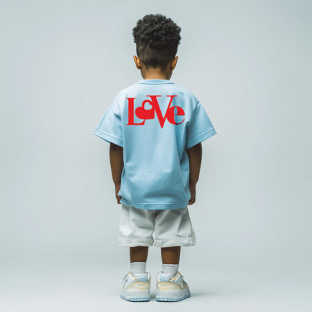 T-shirt Oversize LOVE - Bleu