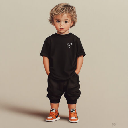 T-shirt Oversize Coeur - Noir